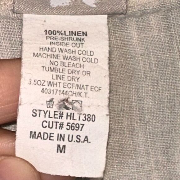 Match Point Sz L 100% Linen Oversized Tunic Top - Picture 5 of 5